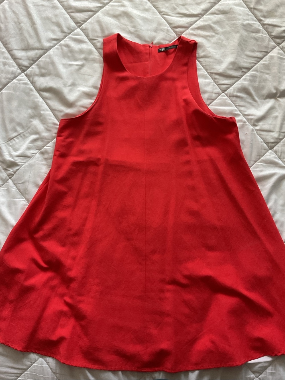 Zara Red Scoop Neck Dress